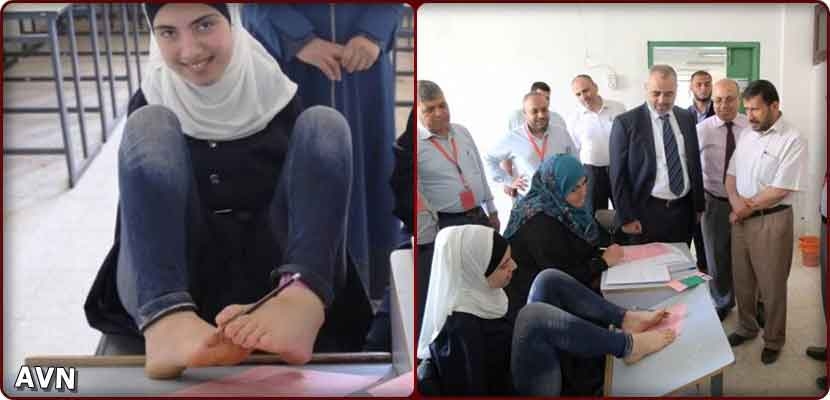 الطالبة الفلسطينية المعجزة، آية مسعود تجتاز اختبارات الثانوية العامة بدون يدين