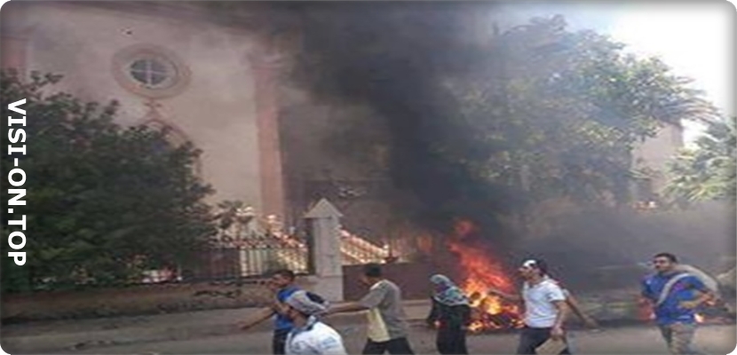 صورة من تفجير ارهابي استهدف كاتدرائية العباسية صباح الأحد 11/12/2016