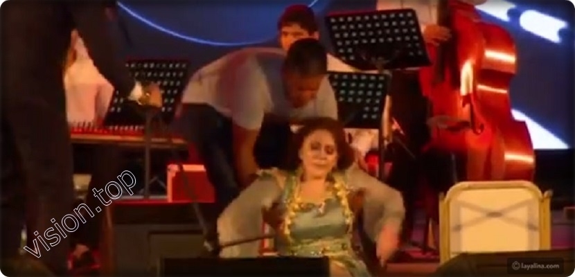 لحظة سقوط ميادة الحناوي في مهرجان صفاقس